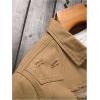 imageFloerns Mens Causal Ripped Button Front Dual Pocket Short Sleeve Denim Shirt Without TeeBrown