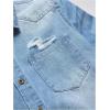 imageFloerns Mens Causal Ripped Button Front Dual Pocket Short Sleeve Denim Shirt Without TeeLight Blue