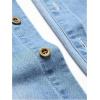 imageFloerns Mens Causal Ripped Button Front Dual Pocket Short Sleeve Denim Shirt Without TeeLight Blue