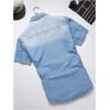 imageFloerns Mens Causal Ripped Button Front Dual Pocket Short Sleeve Denim Shirt Without TeeLight Blue