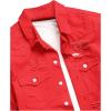 imageFloerns Mens Causal Ripped Button Front Dual Pocket Short Sleeve Denim Shirt Without TeeRed