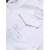 imageFloerns Mens Causal Ripped Button Front Dual Pocket Short Sleeve Denim Shirt Without TeeWhite