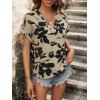 imageFloerns Womens Short Sleeve Office BlouseApricot Flower