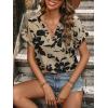 imageFloerns Womens Short Sleeve Office BlouseApricot Flower