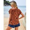 imageFloerns Womens Short Sleeve Office BlouseBlack Brown Multi