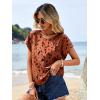 imageFloerns Womens Short Sleeve Office BlouseBlack Brown Multi