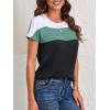 imageFloerns Womens Short Sleeve Office BlouseBlack Green White