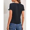 imageFloerns Womens Short Sleeve Office BlouseBlack Green White