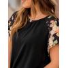 imageFloerns Womens Short Sleeve Office BlouseBlack S