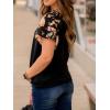 imageFloerns Womens Short Sleeve Office BlouseBlack S