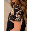 imageFloerns Womens Short Sleeve Office BlouseBlack S