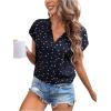 imageFloerns Womens Short Sleeve Office BlouseBlack Sv