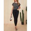 imageFloerns Womens Short Sleeve Office BlouseBlack and White