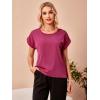 imageFloerns Womens Short Sleeve Office BlouseHot Pink