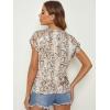 imageFloerns Womens Short Sleeve Office BlouseKhaki Snakeskin