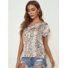 imageFloerns Womens Short Sleeve Office BlouseKhaki Snakeskin