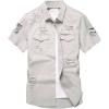 imageFloerns Mens Causal Ripped Button Front Dual Pocket Short Sleeve Denim Shirt Without TeeKhaki