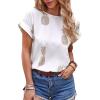 imageFloerns Womens Short Sleeve Office BlouseWhite N