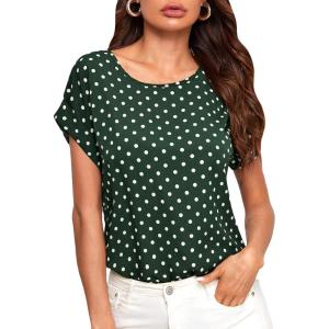 imageFloerns Womens Short Sleeve Office BlouseDark Green