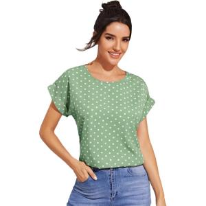 imageFloerns Womens Short Sleeve Office BlouseGreen