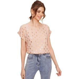 imageFloerns Womens Short Sleeve Office BlouseLight Pink