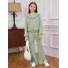 imageFloerns Girls Long Sleeve Hoodie Tank Split Flare Pants Set Three Piece OutfitA Green