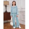 imageFloerns Girls Long Sleeve Hoodie Tank Split Flare Pants Set Three Piece OutfitBlue