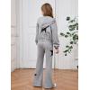 imageFloerns Girls Long Sleeve Hoodie Tank Split Flare Pants Set Three Piece OutfitGrey Star
