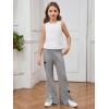 imageFloerns Girls Long Sleeve Hoodie Tank Split Flare Pants Set Three Piece OutfitGrey Star