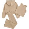 imageFloerns Girls Long Sleeve Hoodie Tank Split Flare Pants Set Three Piece OutfitKhaki