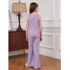 imageFloerns Girls Long Sleeve Hoodie Tank Split Flare Pants Set Three Piece OutfitLilac Purple