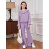 imageFloerns Girls Long Sleeve Hoodie Tank Split Flare Pants Set Three Piece OutfitLilac Purple