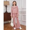 imageFloerns Girls Long Sleeve Hoodie Tank Split Flare Pants Set Three Piece OutfitPink
