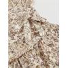 imageFloerns Womens Floral Print Sleeveless Halter Tie Back Layered Hem Cami Mini DressApricot