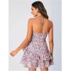imageFloerns Womens Floral Print Sleeveless Halter Tie Back Layered Hem Cami Mini DressPink