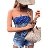 imageFloerns Womens Graphic Print Tie Back Strapless Bandana Tube TopRoyal Blue Paisley