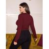imageFloerns Womens Plus Size V Neck Long Sleeve Wrap Knot Front T Shirt Crop TopBurgundy