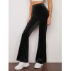 imageFloerns Womens Velvet Flare Leg High Waist Casual Bell Bottom Long PantsBlack