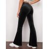 imageFloerns Womens Velvet Flare Leg High Waist Casual Bell Bottom Long PantsBlack