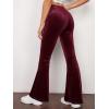 imageFloerns Womens Velvet Flare Leg High Waist Casual Bell Bottom Long PantsBurgundy