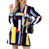 imageFloerns Womens 70s Disco Lantern Long Sleeve Geometric Fall Shift Dress 60s OutfitsA Multi