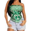 imageFloerns Womens Graphic Print Tie Back Strapless Bandana Tube TopForest Green
