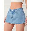 imageFloerns Womens Casual Drop Waist Denim Skort Skirt Shorts with PocketsLight Blue