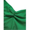 imageFloerns Womens Ruched Sleeveless Halter Neck Tie Back Hanky Hem Crop Cami TopGreen
