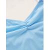 imageFloerns Womens Ruched Sleeveless Halter Neck Tie Back Hanky Hem Crop Cami TopLight Blue