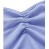 imageFloerns Womens Ruched Sleeveless Halter Neck Tie Back Hanky Hem Crop Cami TopPastel Blue