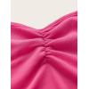 imageFloerns Womens Ruched Sleeveless Halter Neck Tie Back Hanky Hem Crop Cami TopPink Solid