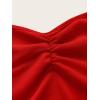 imageFloerns Womens Ruched Sleeveless Halter Neck Tie Back Hanky Hem Crop Cami TopRed