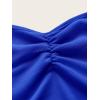 imageFloerns Womens Ruched Sleeveless Halter Neck Tie Back Hanky Hem Crop Cami TopRoyal Blue