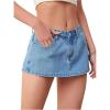 imageFloerns Womens Casual Drop Waist Denim Skort Skirt Shorts with PocketsLight Blue